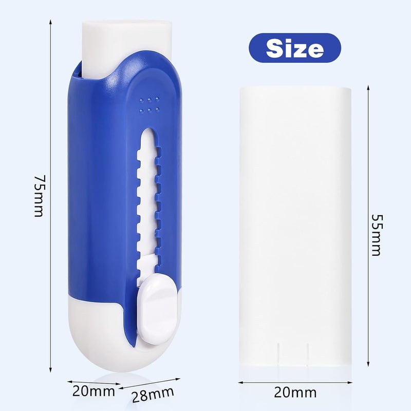 Muxdilu Pencil Erasers, Retractable Erasers for Pencils - Blue White, Pack of 5 - Image 4